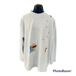 Vintage light blue Winnie the Pooh sweater size large